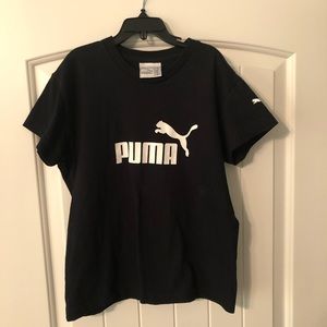 Vintage PUMA crop T-shirt black Medium EUC